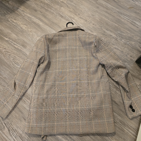 J.Ing Tan Plaid Oversized Blazer Size Large - Picture 3 of 5